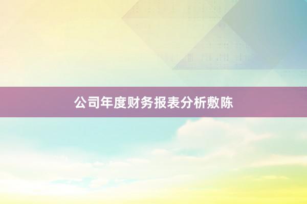公司年度财务报表分析敷陈